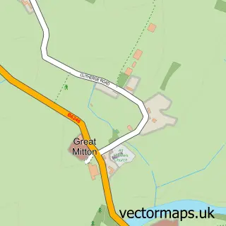 Street map sample of Great Mitton, Lancashire