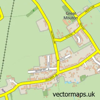 Street map sample of Great Moulton, Norfolk