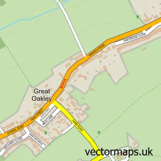 Street map sample of Great Oakley, Essex