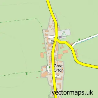 Street map sample of Great Orton, Cumbria