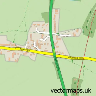 Street map sample of Great Oxendon, Northamptonshire