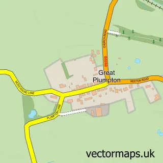 Street map sample of Great Plumpton, Lancashire