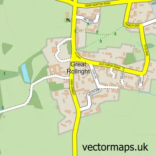 Street map sample of Great Rollright, Oxfordshire