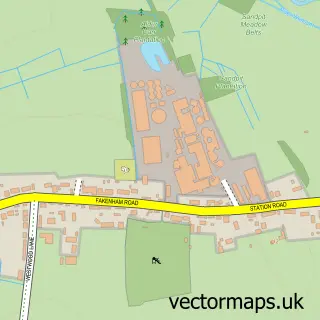 Street map sample of Great Ryburgh, Norfolk