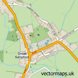 Street map sample of Great Sampford, Essex