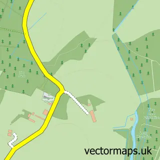Street map sample of Great Saxham, Suffolk