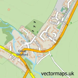 Street map sample of Great Shefford, Berkshire