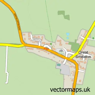 Street map sample of Great Smeaton, North Yorkshire