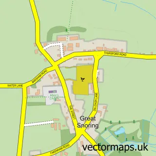 Street map sample of Great Snoring, Norfolk
