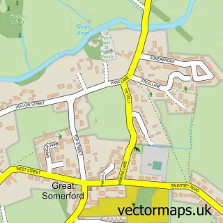 Street map sample of Great Somerford, Wiltshire