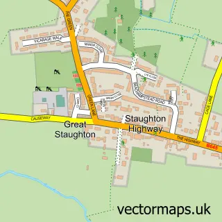 Street map sample of Great Staughton, Cambridgeshire