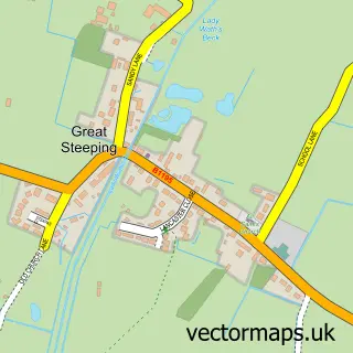 Street map sample of Great Steeping, Lincolnshire