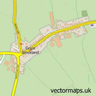 Street map sample of Great Strickland, Cumbria