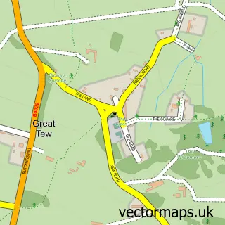 Street map sample of Great Tew, Oxfordshire