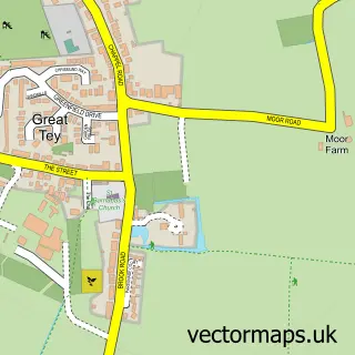 Street map sample of Great Tey, Essex
