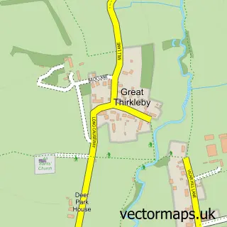 Street map sample of Great Thirkleby, North Yorkshire