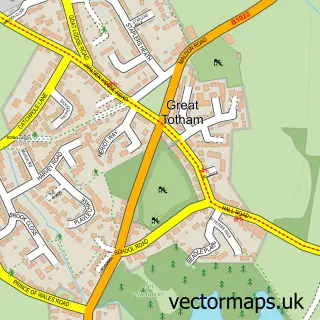 Street map sample of Great Totham, Essex