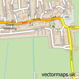 Street map sample of Great Wakering, Essex