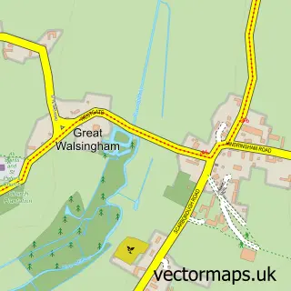 Street map sample of Great Walsingham, Norfolk
