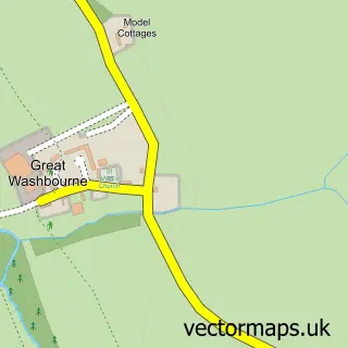 Street map sample of Great Washbourne, Gloucestershire