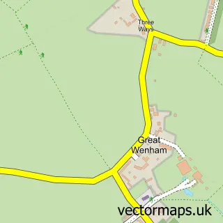 Street map sample of Great Wenham, Suffolk