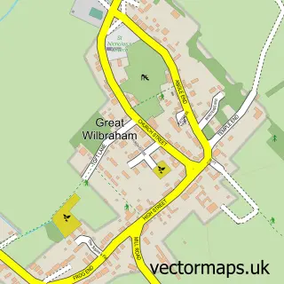 Street map sample of Great Wilbraham, Cambridgeshire