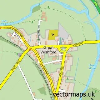 Street map sample of Great Wishford, Wiltshire
