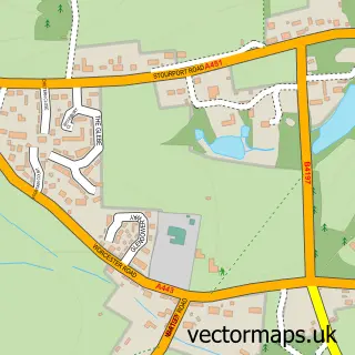 Street map sample of Great Witley, Worcestershire
