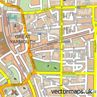 Street map sample of Great Yarmouth, Norfolk