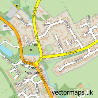 Street map sample of Great Yeldham, Essex