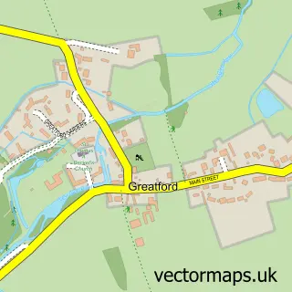 Street map sample of Greatford, Lincolnshire