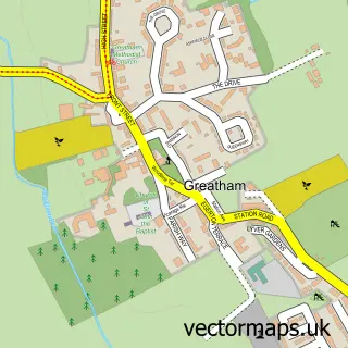 Street map sample of Greatham, Durham
