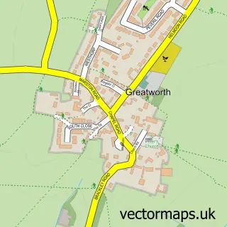 Street map sample of Greatworth, Northamptonshire