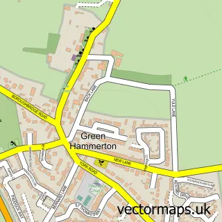 Street map sample of Green Hammerton, North Yorkshire
