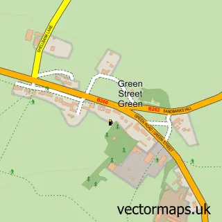 Street map sample of Green Street Green, Kent