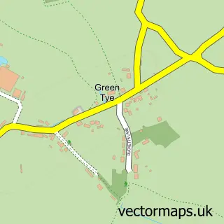 Street map sample of Green Tye, Hertfordshire