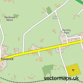 Street map sample of Greenbottom, Cornwall