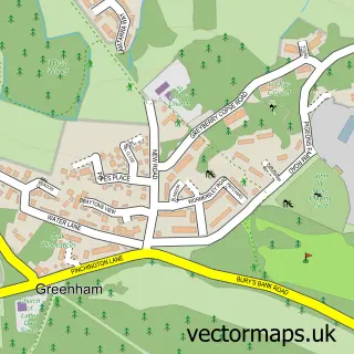 Street map sample of Greenham, Berkshire