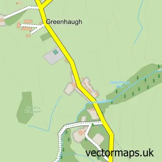 Street map sample of Greenhaugh, Northumberland
