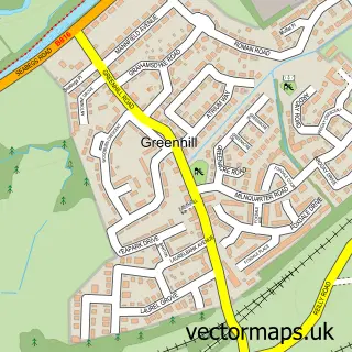 Street map sample of Greenhill, Stirling and Falkirk