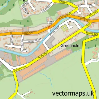 Street map sample of Greenholm, Ayrshire and Arran