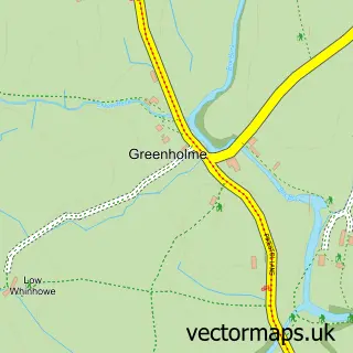 Street map sample of Greenholme, Cumbria