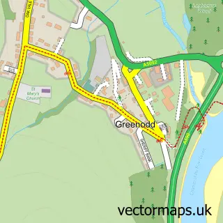 Street map sample of Greenodd, Cumbria