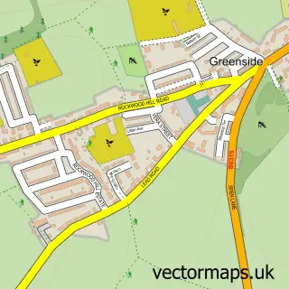 Street map sample of Greenside, Tyne & Wear