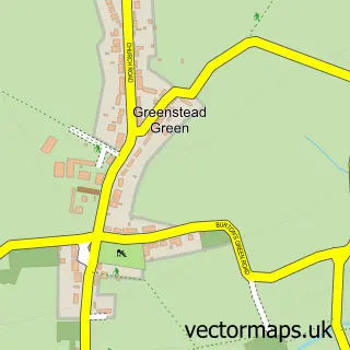Street map sample of Greenstead Green, Essex