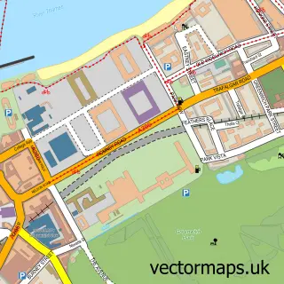 Street map sample of Greenwich, Greater London