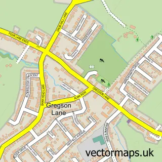 Street map sample of Gregson Lane, Lancashire