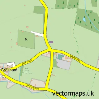 Street map sample of Gresham, Norfolk