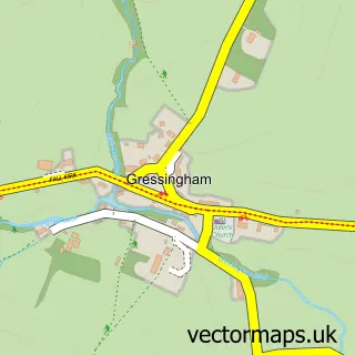 Street map sample of Gressingham, Lancashire