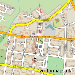 Street map sample of Gretna, Dumfries